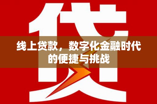 金湾线上贷款，数字化金融时代的便捷与挑战