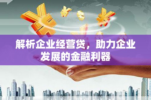 金湾解析企业经营贷，助力企业发展的金融利器