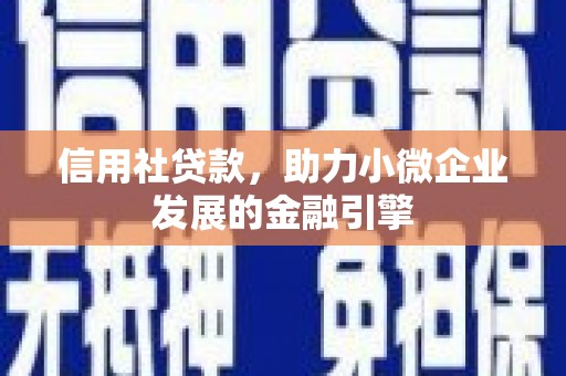 金湾信用社贷款，助力小微企业发展的金融引擎