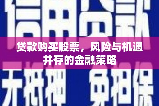 金湾贷款购买股票，风险与机遇并存的金融策略