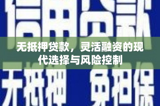 金湾无抵押贷款，灵活融资的现代选择与风险控制