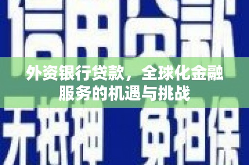 金湾外资银行贷款，全球化金融服务的机遇与挑战
