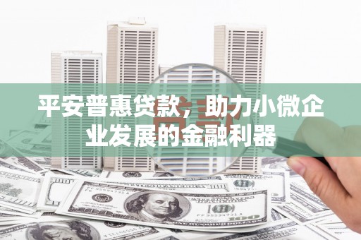 金湾平安普惠贷款，助力小微企业发展的金融利器