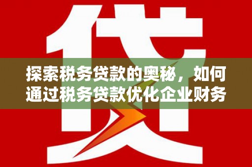 金湾探索税务贷款的奥秘，如何通过税务贷款优化企业财务