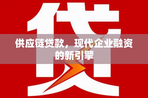 金湾供应链贷款，现代企业融资的新引擎