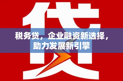 金湾税务贷，企业融资新选择，助力发展新引擎