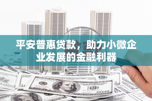 金湾平安普惠贷款，助力小微企业发展的金融利器