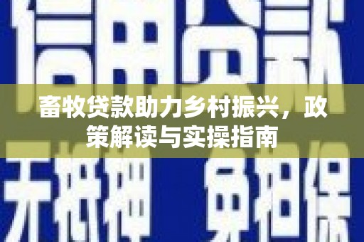金湾畜牧贷款助力乡村振兴，政策解读与实操指南