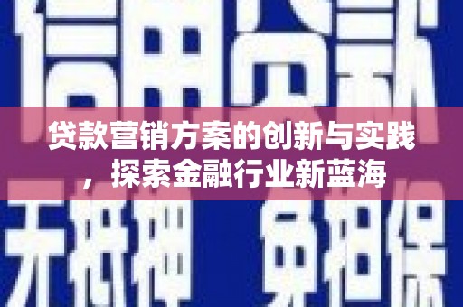 金湾贷款营销方案的创新与实践，探索金融行业新蓝海