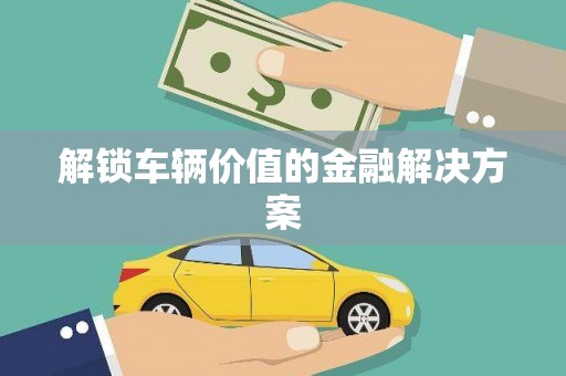 金湾解锁车辆价值的金融解决方案