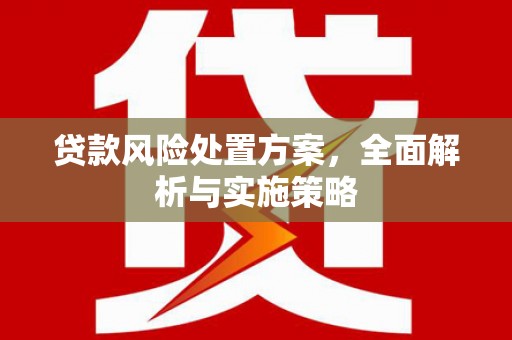 金湾贷款风险处置方案，全面解析与实施策略