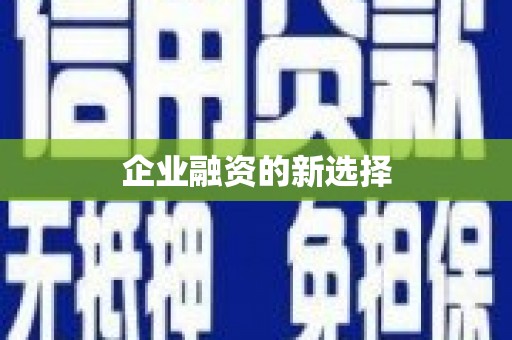 金湾企业融资的新选择